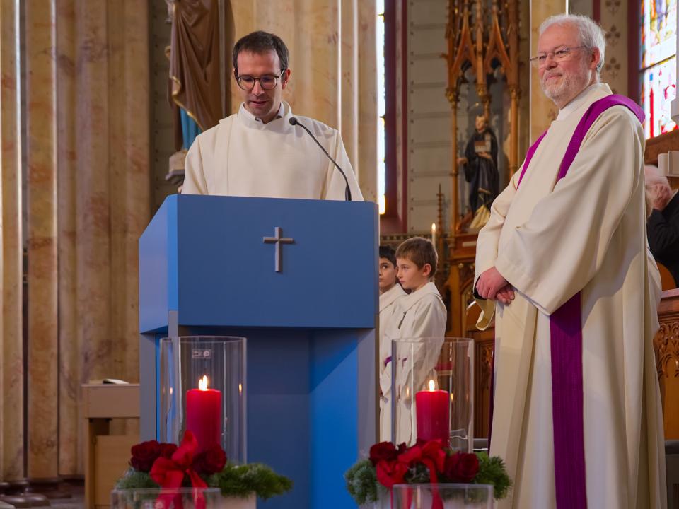 Seelsorger Simon Bachmann und P. Gregor Brazerol