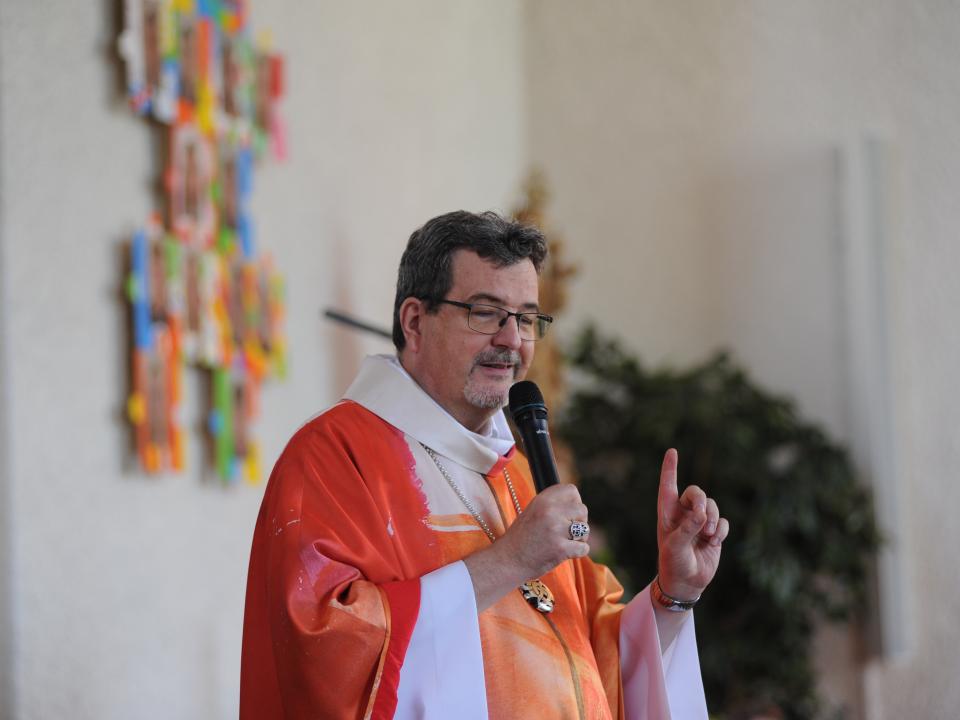 Abt Christian in Aktion