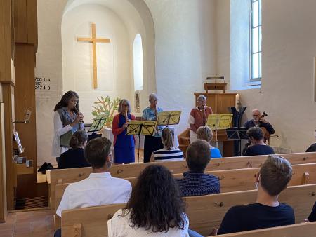 Flöten-Ensemble bei der Abschlussfeier von Pfarrerin Stuhlmann
