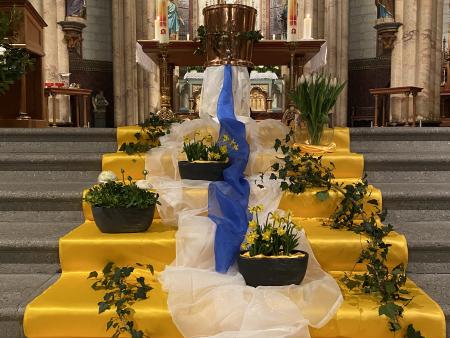 Blick zum Altar, Maria Lourdes-Kirche Dussnang