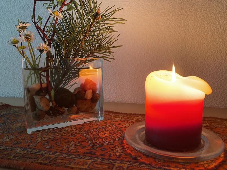 Kerze mit Spiegelbild (Foto CW)